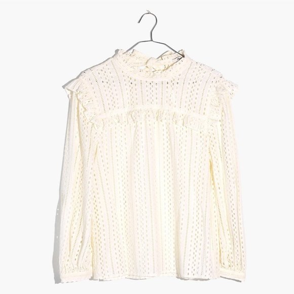 Madewell White Eyelet Blouse - Picture 9 of 9
